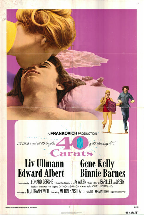 40 carats 1973 one sheet poster folded